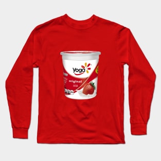 Yum Yum Strawberry Yoga. Hatha Yogurt. Long Sleeve T-Shirt